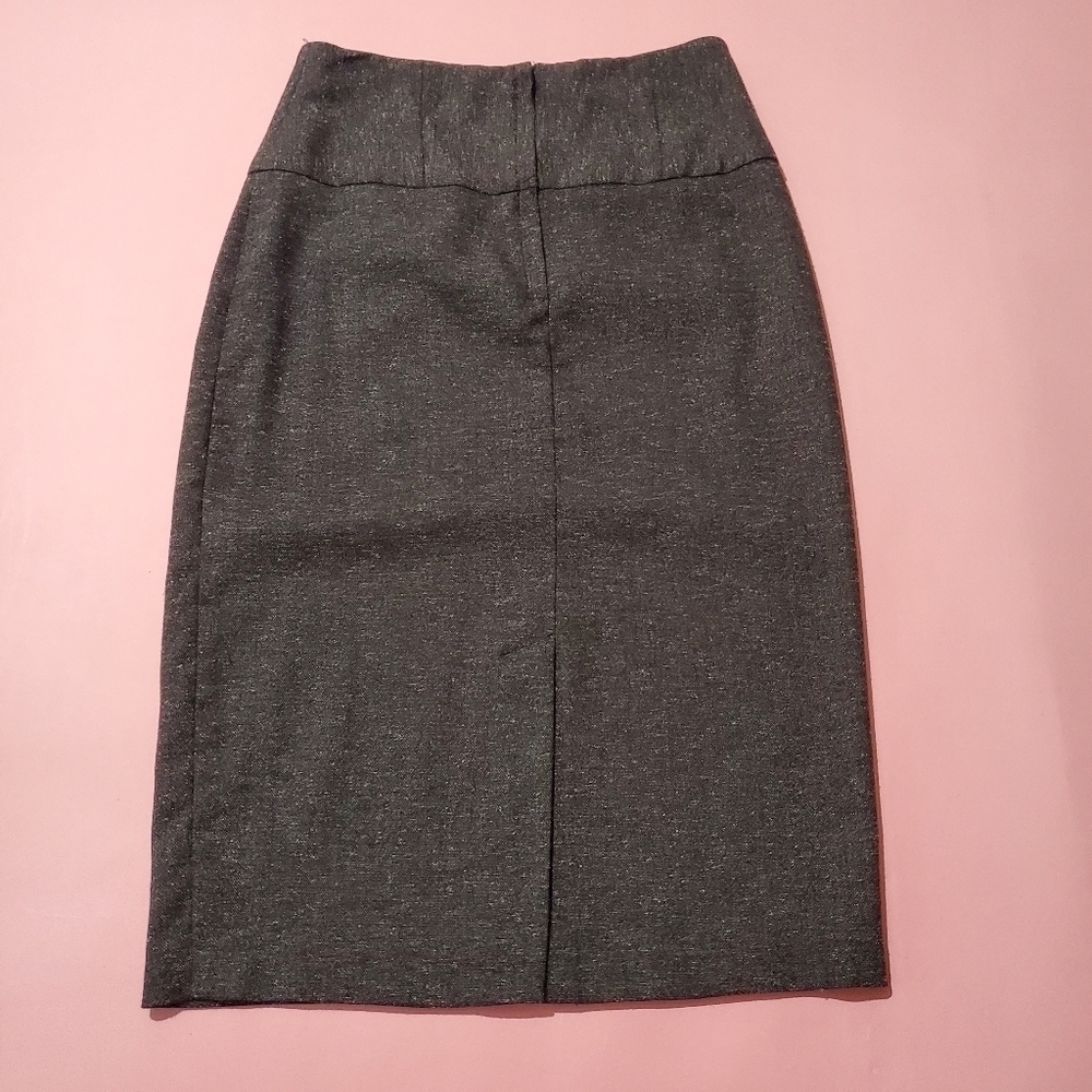 Vintage Y2K 2000s 00s Gray Button Skirt Prossefsional Work - Picture 3 of 4